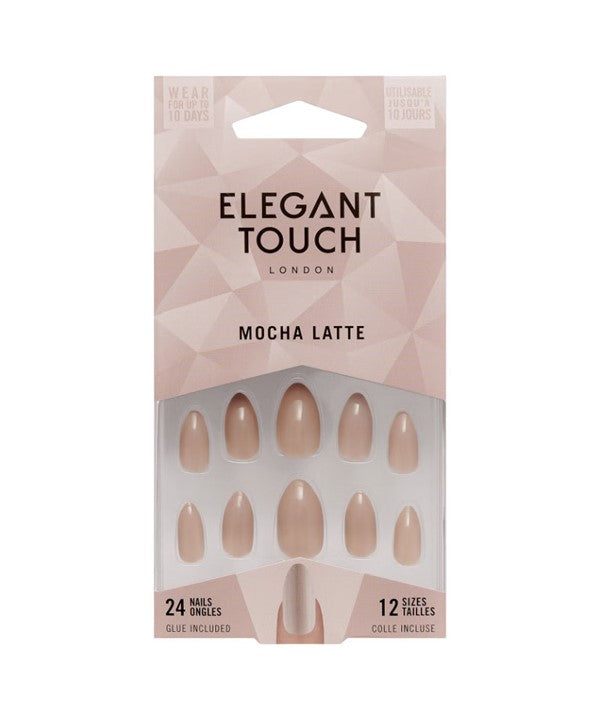 ELEGANT TOUCH MOCHA LATTE NAIL WITH GLUE 24 Nails Nails Asetena Pa