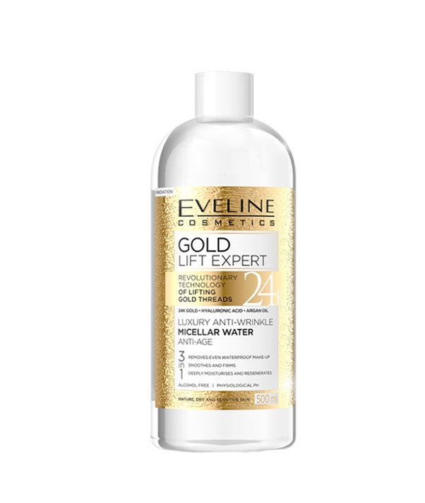 GOLD LIFT EXPERT 3 IN 1 LUXURY ANTI WRINKLE MICELLAR WATER 500 ml Skin Wash Asetena Pa