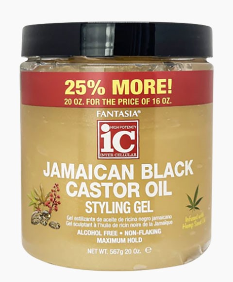 FANTASIA IC JAMAICAN BLACK CASTOR OIL STYLING GEL 567 g Hair Styling Asetena Pa