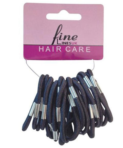 FINE LINESUK THIN PONYTAIL ELASTICS 24 pcs Color 6041 Black Kids Hair Accessories Asetena Pa