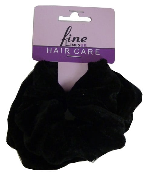 FINE LINESUK VELVET PONYTAIL SCRUNCHIES 6012 B BLACK 2 pcs Kids Hair Accessories Asetena Pa