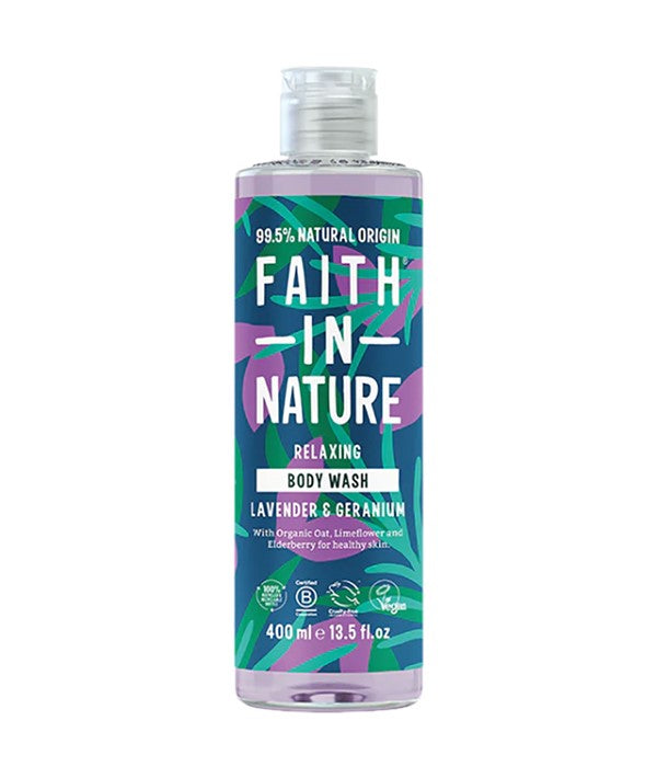 LAVENDER AND GERANIUM RELAXING BODY WASH 400 ml Vegan Skincare Asetena Pa