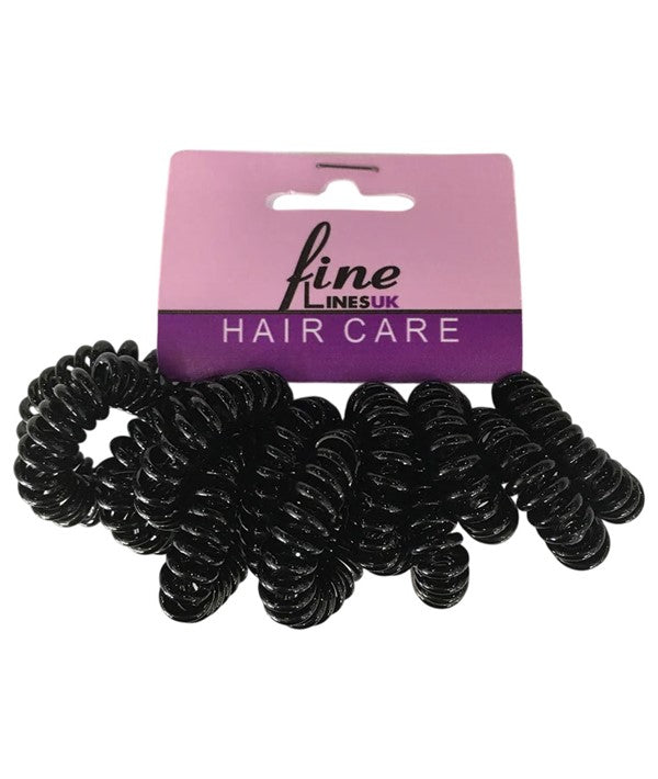 FINE LINESUK SPIRAL ELASTIC HAIR TIES 6004B Color Black Kids Hair Accessories Asetena Pa