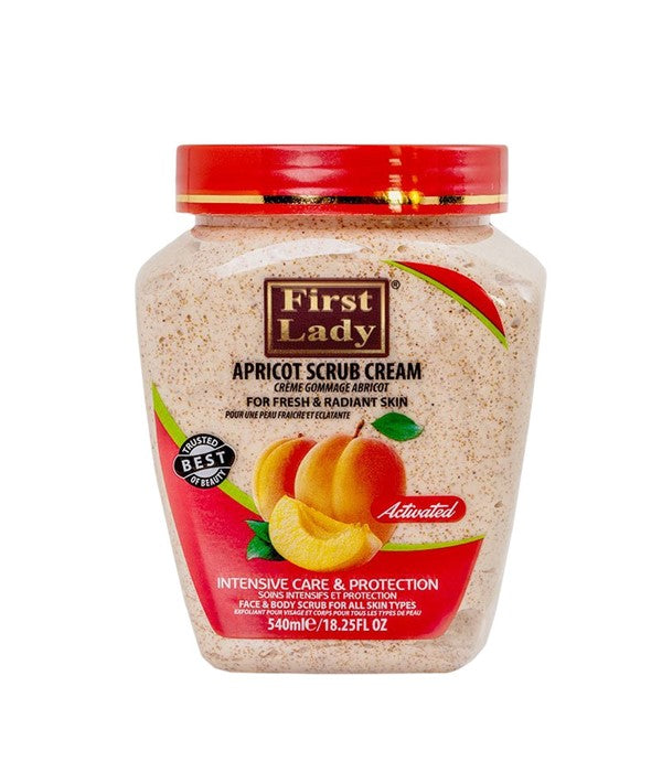FIRST LADY APRICOT SCRUB CREAM FOR FACE AND BODY 540 ml Skin Moisturizing Asetena Pa