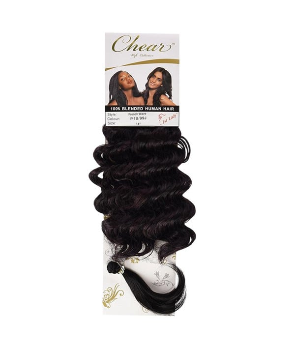 CHEAR BLENDED HUMAN HAIR FRENCH WAVE 10 Color P1B/99J Synthetic Weave Hair Asetena Pa