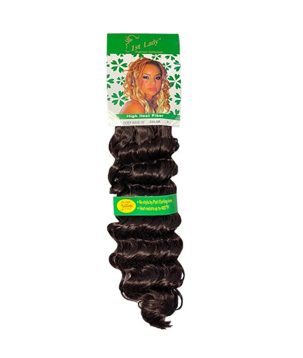 FIRST LADY HIGH HEAT FIBER DEEP WAVE 18 Color P1B/30 Synthetic Weave Hair Asetena Pa