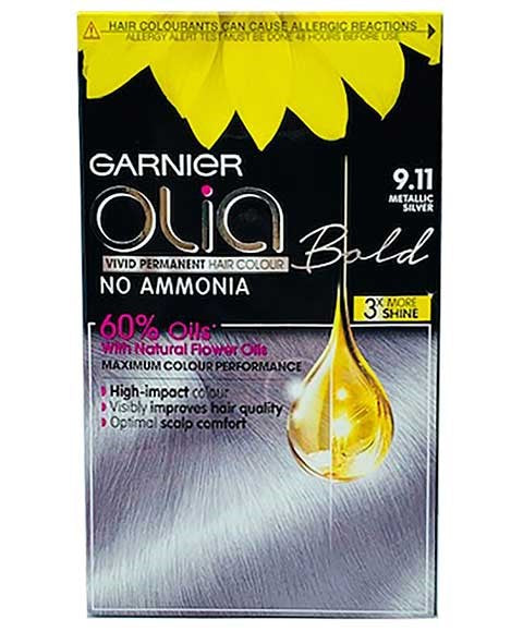 OLIA BOLD VIVID PERMANENT HAIR COLOR 9.11 METALLIC SILVER Hair Color Asetena Pa