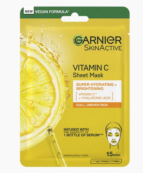 SKIN ACTIVE VITAMIN C SHEET MASK 28 g Skin Wash Asetena Pa