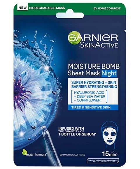 SKIN ACTIVE MOISTURE BOMB SHEET MASK NIGHT 1 Mask Skin Wash Asetena Pa