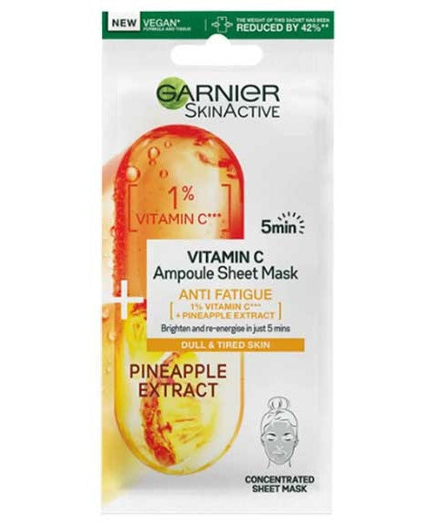SKIN ACTIVE VITAMIN C AMPOULE SHEET MASK 15 g Skin Wash Asetena Pa