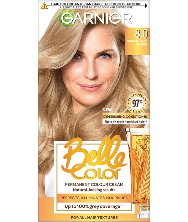 BELLE COLOR CREME PERMANENT 8 NATURAL LIGHT BLONDE Hair Color Asetena Pa