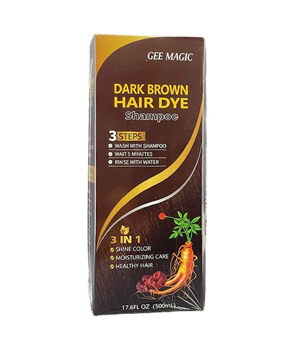 GEE MAGIC DARK BROWN HAIR DYE SHAMPOO 30mlx10Pcs Shampoo Asetena Pa