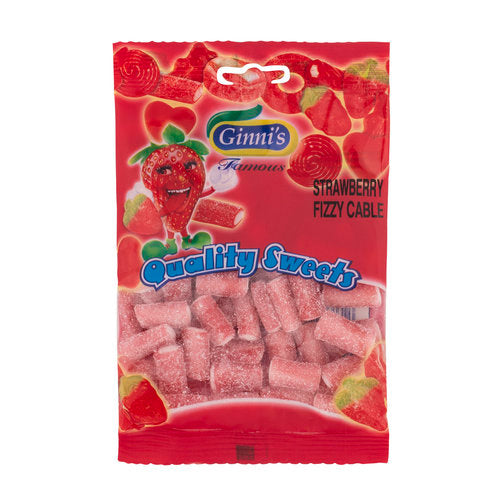 Ginni Strawberry Fizzy Cables 10x100g