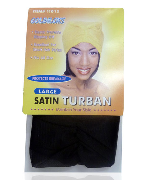 GOLDILOXS SATIN TURBAN Large Durags and Caps Asetena Pa
