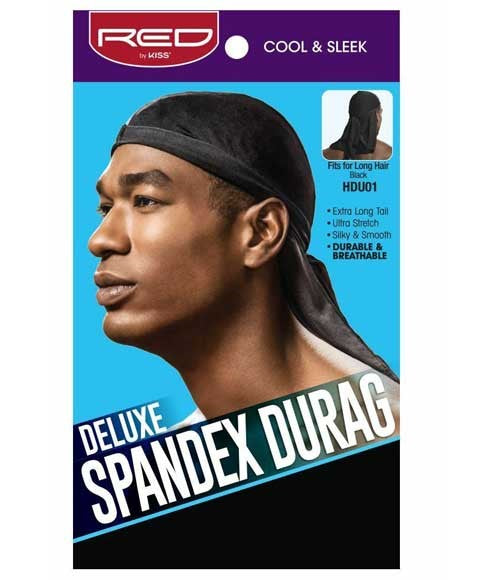 DELUXE SPANDEX DURAG BLACK HDU01 One Size Durags and Caps Asetena Pa
