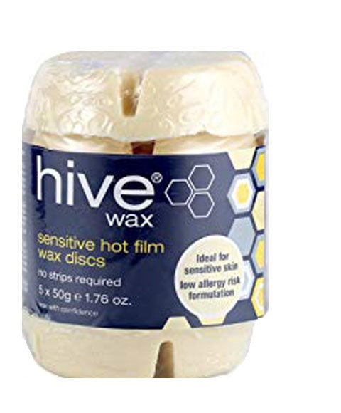 HIVE SENSITIVE HOT FILM WAX DISCS 5 X 50 g Hair Removing Asetena Pa