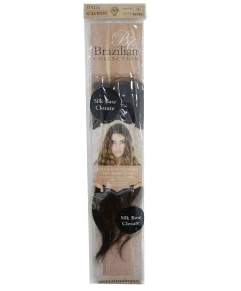 BRAZILIAN COLLECTION SILK BASE NATURAL WAVE FULL LACE CLOSURE 14 inch 4 X 4 Color Natural Closure Asetena Pa