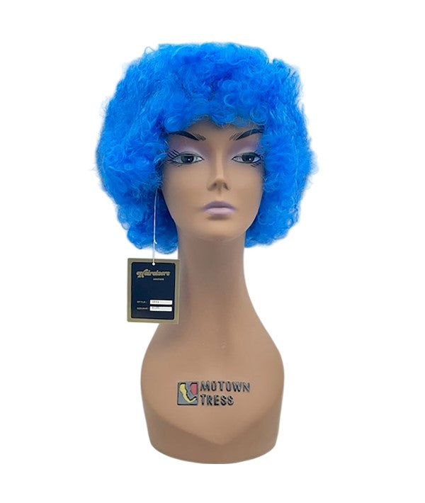 HALLOWEEN COSTUME PARTY AFRO WIG 388A BLUE One Size Synthetic Hair Wigs Asetena Pa