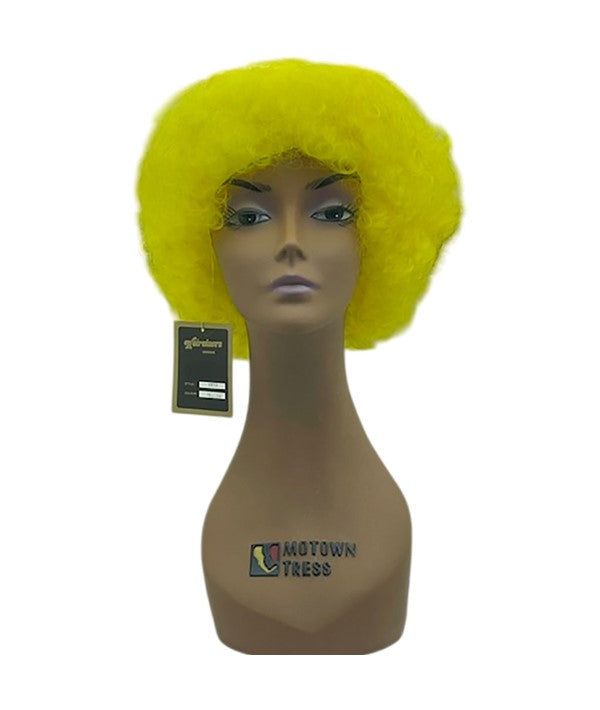 HALLOWEEN COSTUME PARTY AFRO WIG 388A YELLOW One Size Synthetic Hair Wigs Asetena Pa