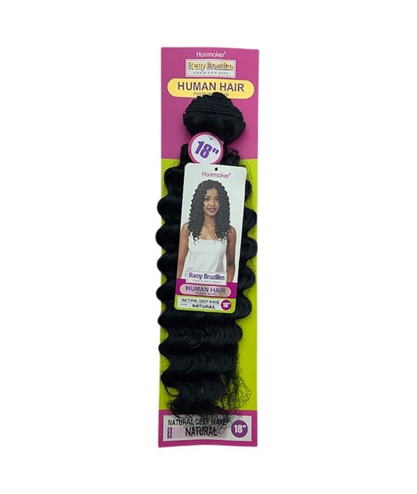 BRAZILIAN HUMAN HAIR PREMIUM BLEND NATURAL DEEP WAVE WEAVE 24" Color Natural Synthetic Weave Hair Asetena Pa