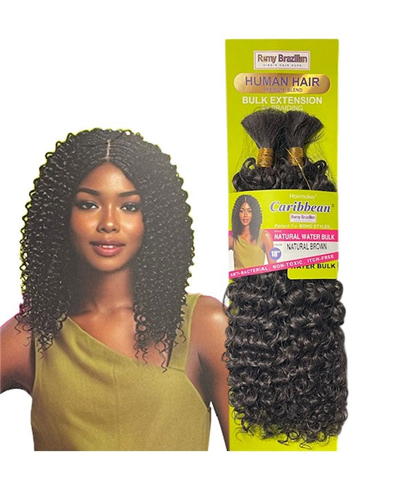 BRAZILIAN HUMAN HAIR PREMIUM BLEND NATURAL WATER BULK 30" Color Natural Brown Human Hair Braids Asetena Pa