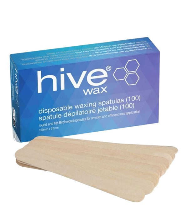 HIVE WAX DISPOSABLE WAXING SPATULAS 100 Spatulas Hair Removing Asetena Pa