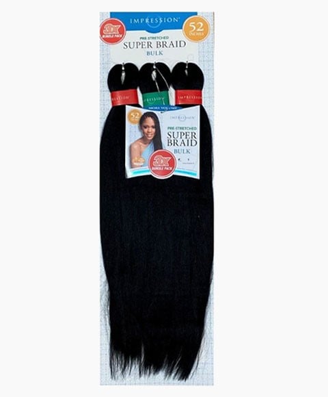 IMPRESSION SYN PRE STRETCHED 3X SUPER BULK 52 inch Color 4 Hair for Braid Extensions Asetena Pa