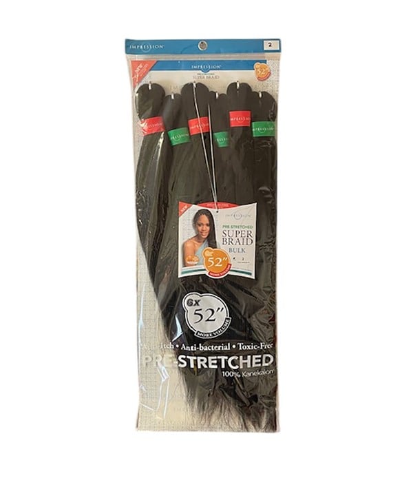 IMPRESSION SYN PRE STRETCHED 6X SUPER BULK 52 inch Color T30 Hair for Braid Extensions Asetena Pa