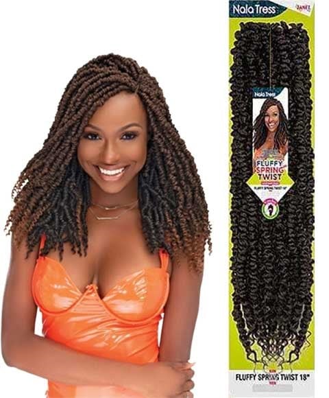 NALA TRESS SYN FLUFFY SPRING TWIST 18 Inches Color OET1B/BURG Hair for Braid Extensions Asetena Pa