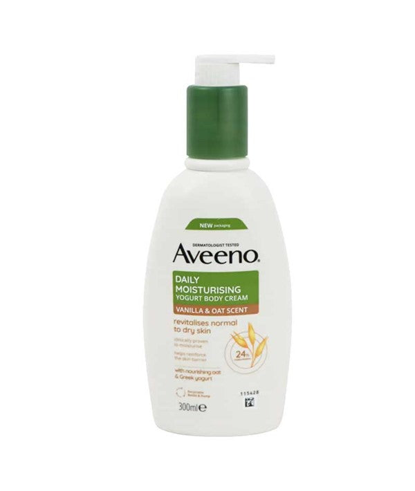 AVEENO DAILY MOISTURIZING YOGURT BODY CREAM WITH VANILLA AND OAT SCENT 300 ml Skin Moisturizing Asetena Pa
