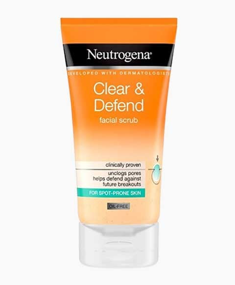 NEUTROGENA CLEAR AND DEFEND FACIAL SCRUB 150ml Skin Wash Asetena Pa