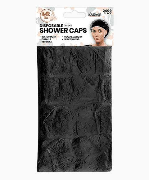 KASHMIR DISPOSABLE SHOWER CAPS 2409 BLACK 8 pcs Durags and Caps Asetena Pa