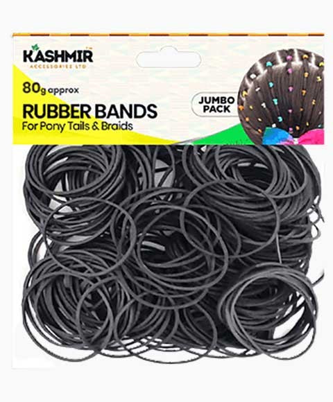 KASHMIR RUBBER BANDS 2041 BLACK Jumbo Pack Kids Hair Accessories Asetena Pa
