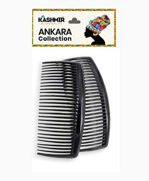 ANKARA COLLECTION SLIDE COMBS 2580 Large Color Black Hair Brushes and Combs Asetena Pa