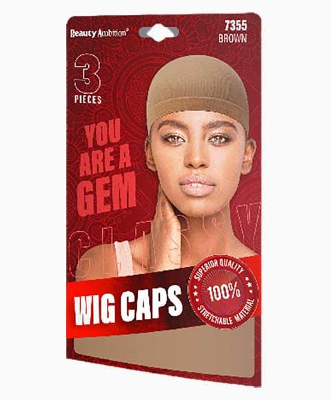 BEAUTY AMBITION CLASSY WIG CAPS 7355 BROWN 3 pcs Extensions Accessories Asetena Pa