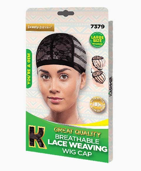 BEAUTY AMBITION GREAT QUALITY BREATHABLE LACE WEAVING WIG CAP 7379 Large Color Black Extensions Accessories Asetena Pa