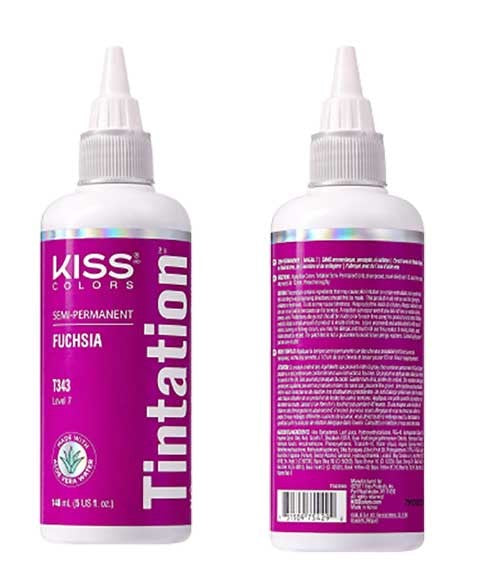 KISS COLORS TINTATION SEMI PERMANENT FUCHSIA T343 148 ml Hair Color Asetena Pa