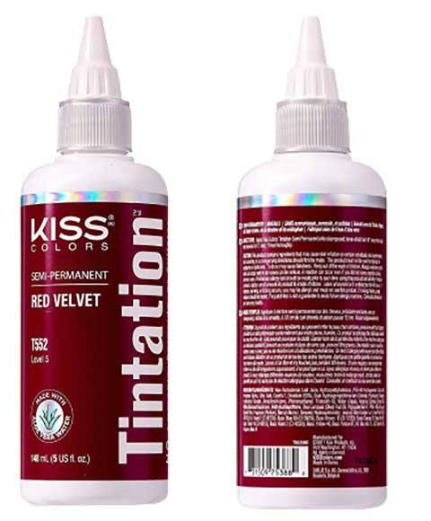 KISS COLORS TINTATION SEMI PERMANENT RED VELVET T552 148 ml Hair Color Asetena Pa