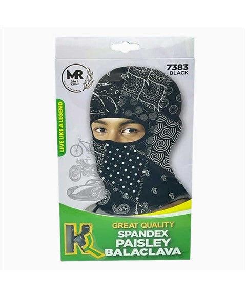 BEAUTY AMBITION GREAT QUALITY SPANDEX BALACLAVA 7383 BLACK 40cmX25cm Durags and Caps Asetena Pa