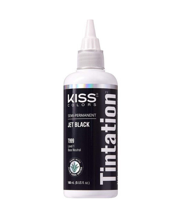 KISS COLORS TINTATION SEMI PERMANENT JET BLACK T999 148ml Hair Color Asetena Pa