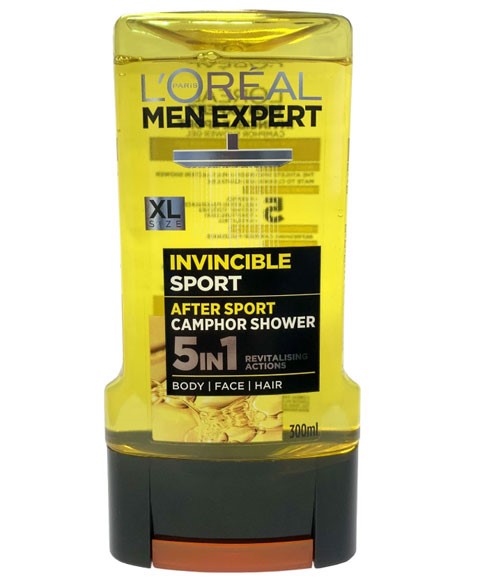 MEN EXPERT INVINCIBLE SPORT 5 IN 1 SHOWER GEL 300ml Skin Wash Asetena Pa