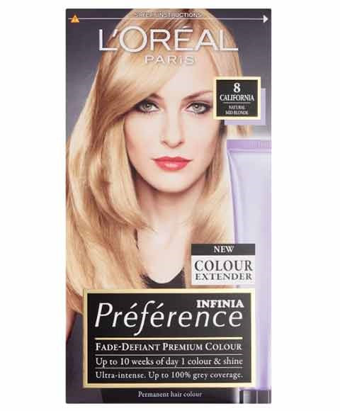 PREFERENCE INFINIA PERMANENT COLOR 8 CALIFORNIA Color Natural Mild Blonde Hair Color Asetena Pa