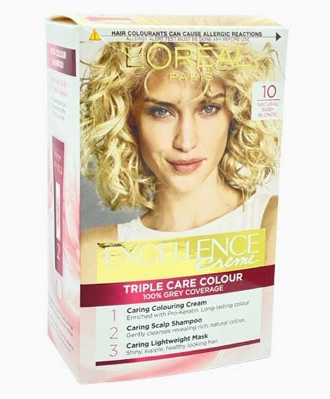 EXCELLENCE CREME TRIPLE CARE COLOUR 10 NATURAL BABY BLONDE Hair Color Asetena Pa