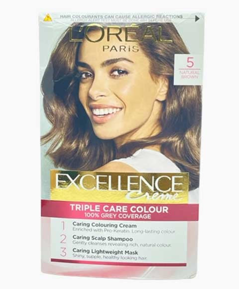 EXCELLENCE CREME TRIPLE CARE COLOUR 5 NATURAL BROWN Hair Color Asetena Pa
