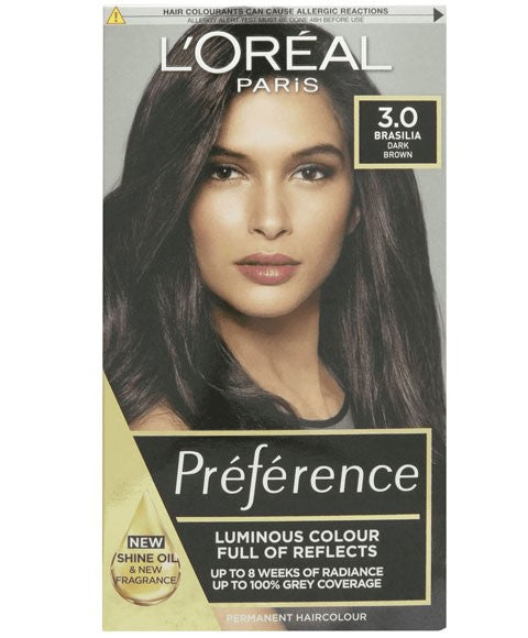 PREFERENCE INFINIA PERMANENT COLOR 3 BRASILLA Color Dark Brown Hair Color Asetena Pa