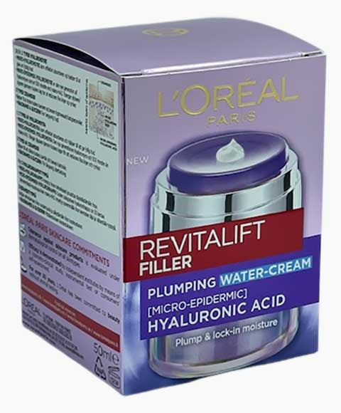 REVITALIFT FILLER PLUMPING WATER CREAM WITH HYALURONIC ACID 50 ml Skin Moisturizing Asetena Pa