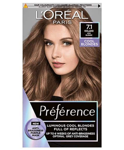 PREFERENCE LUMINOUS COOL BLONDES 7.1 ASH BLONDE Hair Color Asetena Pa