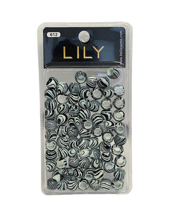 LILY COLLECTION BEADS BLACK AND WHITE 612 Kids Hair Accessories Asetena Pa