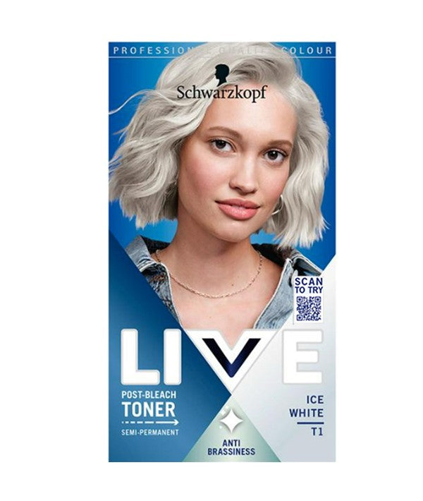 LIVE POST BLEACH TONER SEMI PERMANENT ICE WHITE T1 Hair Color Asetena Pa