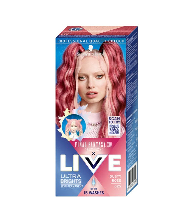 LIVE ULTRA BRIGHTS SEMI PERMANENT DUSTY ROSE 025 Hair Color Asetena Pa